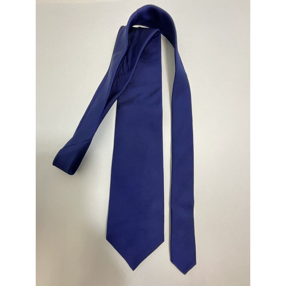 Faconnable Blue Striped 56” Classic Silk Tie Black Tipping GnuFashion